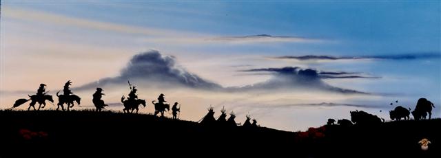 Every summer, after the long and hard winter, the clans and societies would gather in a favorite camping place to re-new old friendships, celebrate and give thanks. This tradition has been handed down generation to generation and known today as a Pow Wow.